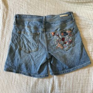 Pilcro embroidered jean shorts